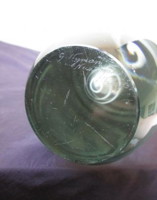 Vintage MID CENTURY Large Gunnel NYMAN Nuutajarvi Notsjo Serpentini GLASS Vase 9