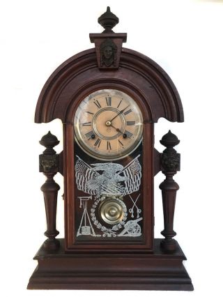 Rare Antique Ansonia King 8 Day American Strike Shelf Clock