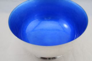 Towle Sterling Silver Blue Enamel Vintage Bowl 8.  5 " 608.  0g