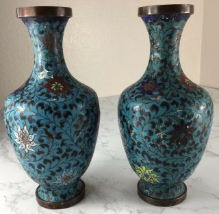 Cloisonné Vases - 350,  Yrs Old - Ming Cing Tia Dynasty - 12