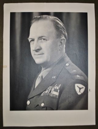 Signed Photo Of Lieutenant General Manton S.  Eddy