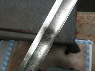 PRE WWI BRITISH PATTERN 1821 LIGHT CAVALRY OFFICER SWORD - ENGRAVED - 20TH HUSSARS 11