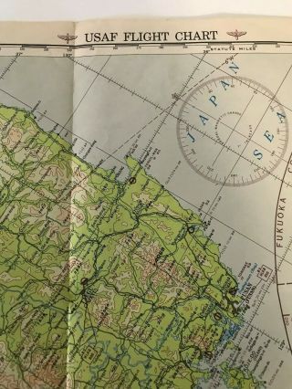 Us Army Map Korean War Era Military Usaf Flight Chart