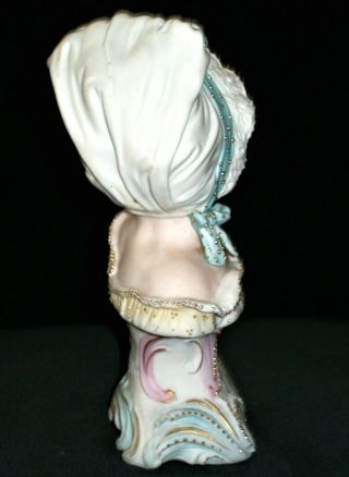 Antique German KPM VICTORIAN LITTLE GIRL DOLL Bisque Porcelain Bust Figurine 3
