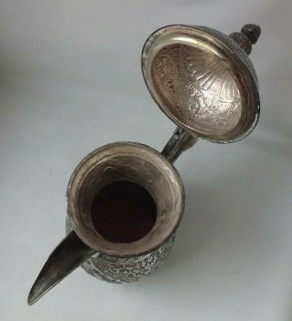 Decorative Persian Solid Silver Coffee Pot c.  1920s/ H 24 cm/ 710 g 12