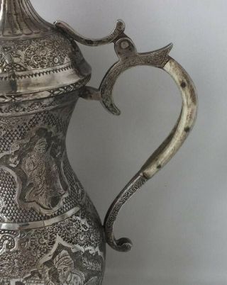 Decorative Persian Solid Silver Coffee Pot c.  1920s/ H 24 cm/ 710 g 3