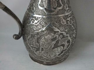 Decorative Persian Solid Silver Coffee Pot c.  1920s/ H 24 cm/ 710 g 6