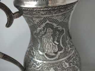 Decorative Persian Solid Silver Coffee Pot c.  1920s/ H 24 cm/ 710 g 7