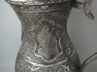 Decorative Persian Solid Silver Coffee Pot c.  1920s/ H 24 cm/ 710 g 9