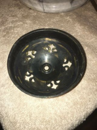 Handel Lamp Base,  Rare Pattern Described As Lava Glass By Some.  Antique. 4