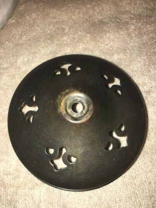 Handel Lamp Base,  Rare Pattern Described As Lava Glass By Some.  Antique. 5