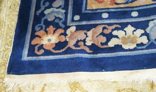Antique Authentic 1910 Chinese Peking All Wool Art Deco Hand knotted Rug 4x6 5