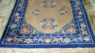 Antique Authentic 1910 Chinese Peking All Wool Art Deco Hand knotted Rug 4x6 6