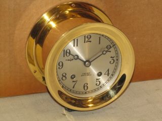 Chelsea Vintage Ships Bell Clock 4 1/2 " Model 1974 Ser 781245 Restored