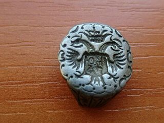 Authentic Renaissance Silver Ring Seal most likely Austro - Hungarian Empire RARE 3