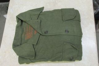 US Korean War Era OG Olive Green 108 Wool Field Shirt M1952 NOS 1953 Dated Large 2