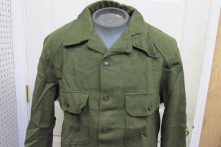US Korean War Era OG Olive Green 108 Wool Field Shirt M1952 NOS 1953 Dated Large 5