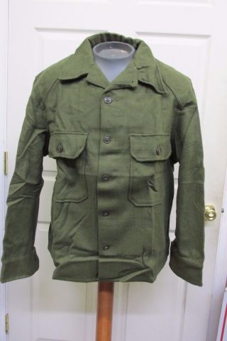 US Korean War Era OG Olive Green 108 Wool Field Shirt M1952 NOS 1953 Dated Large 6