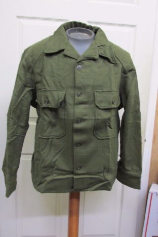 US Korean War Era OG Olive Green 108 Wool Field Shirt M1952 NOS 1953 Dated Large 7