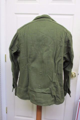 US Korean War Era OG Olive Green 108 Wool Field Shirt M1952 NOS 1953 Dated Large 8