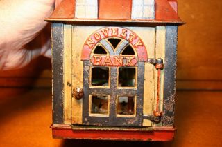 Victorian Cast Iron NOVELTY Mechanical Building Bank by J & E Stevens Cir.  1873 6