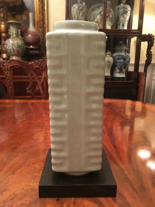 An Chinese Antique Celadon Porcelain Cong Vase.
