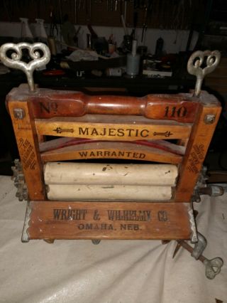 Vintage Laundry Wringer Majestic Wright & Wilhelmy Lovell Manufacturing