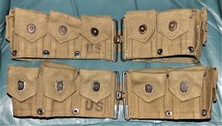 2 Us Ammo Belts For M1 Garand Rifle - 1951