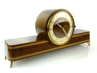 Junghans Chiming Antique Mantel Clock Mid Century Art Deco Hermle Speaker