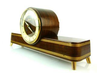 JUNGHANS chiming antique mantel clock mid century art deco Hermle speaker 5