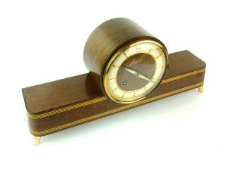 JUNGHANS chiming antique mantel clock mid century art deco Hermle speaker 6