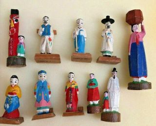 Vintage 1950s Korean Custom Hand Painted Dolls Korea