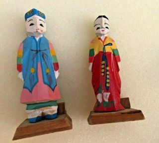 Vintage 1950s Korean Custom Hand Painted Dolls Korea 3