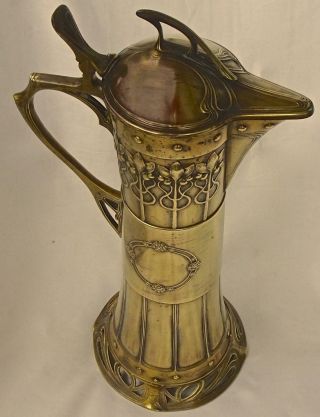 Wmf Secessionist Art Nouveau Copper Jug,  Pitcher