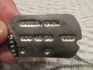 5 Notched USN Navy Dog Tags WWII/Korean War 