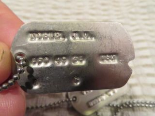 5 Notched USN Navy Dog Tags WWII/Korean War 