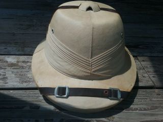 Old Pith Helmet " Sun Hat " Brand Outfitters To The Military Made India Sz 7 1/2