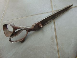 Very Large Antique Vintage Industrial Tailors Drapers Scissors Shears 13 "