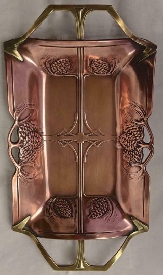 Exceptional Art Nouveau Copper Dish: Carl Deffner,  Esslingen