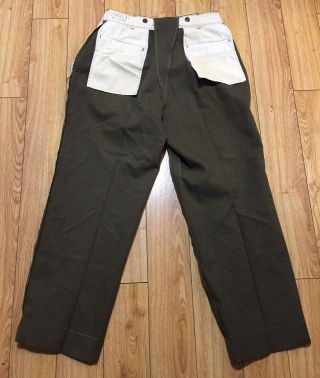 Vintage WWII US Army Trousers Pants Wool W34xL33 Pre - owned 10
