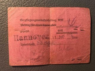 Very Rare 1943 early german WWII DJ Deutsche Jungvolk document 