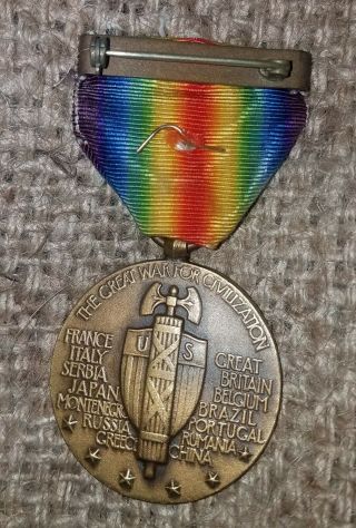 U.  S.  WW1 VICTORY MEDAL with US ARMY AIR CORPS PILOT WING 3