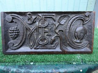 16thc Wooden Oak Relief Carved Panel With Intricate Carvings C1590s