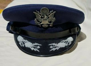 Us Air Force Field Grade Cap Hat Morry Luxenberg 7 1/4 Dress Blues