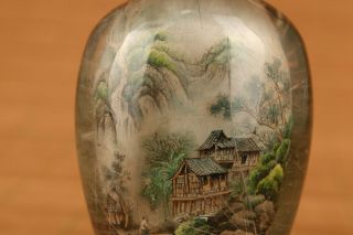 chinese natural hair crystal hand painting landscape snuff bottle 2