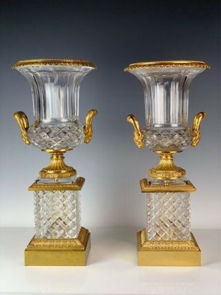 DORE BRONZE AND CUT CRYSTAL VASES 22 