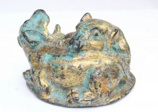 Chinese Han Dynasty Style Gilt Bronze Dogs Weight 4