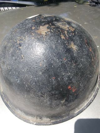 World War II Helmet shell.  Ww2.  ww11.  Fixed bales. 3