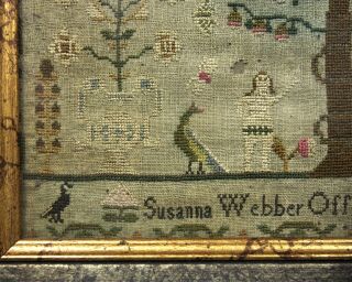 Rare Antique American Michigan Needlework Sampler by Susanna Offen Aged 9,  1815 7