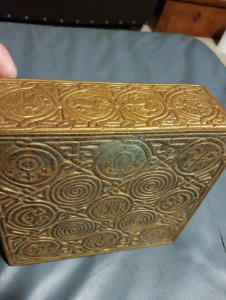 Tiffany Studios Bronze Cigar Box Zodiac Model 1655 Cedar Lined non restored VG 3